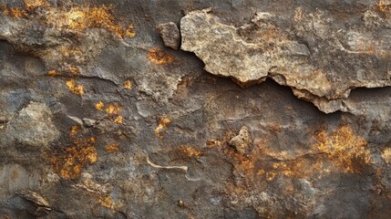 Wall Mural - Detailed rough stone texture with earthy tones and natural imperfections for use in backgrounds or artistic designs.