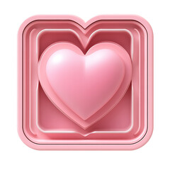 Wall Mural - [Transparent Background PNG]Abstract Pink Heart Icon Design