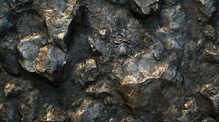 Poster - Seamless rough stone texture for backgrounds and surfaces showcasing natural rugged patterns and dark mineral details for design projects