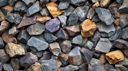 Poster - Textured rock surface with a variety of colors including orange, gray, purple, and blue for use as a natural background or wallpaper.