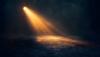 Aufkleber - Dramatic Illumination with Soft Golden Light Shining Through Darkness, Creating an Atmospheric Effect in a Mysterious Environment