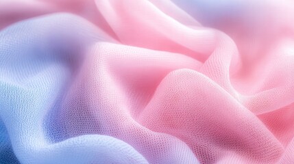 Poster - Soft pink and sky blue fabric texture with gentle folds and blurred background creating a tranquil and dreamy atmosphere.