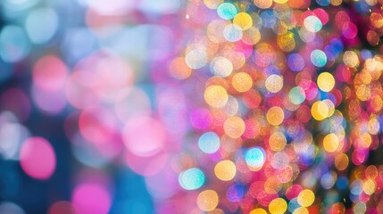 Poster - Colorful bokeh backdrop featuring vibrant hues creating a soft abstract texture ideal for artistic designs and creative projects.
