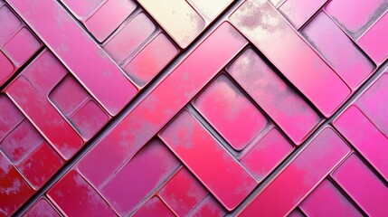 Poster - Abstract Pink and Red Metal Texture with Geometric Patterns for Creative Backgrounds and Design Projects