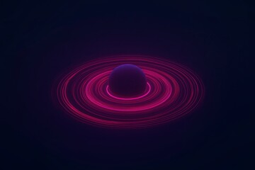 Poster - A glowing orb of light surrounded by faint, radiant rings on a dark gradient