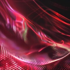 Aufkleber - Abstract Composition Featuring Dynamic Red and Purple Waves With Intricate Patterns Showcasing a Blend of Light and Movement