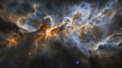 Aufkleber - Vivid cosmic landscape illustrating a stunning nebula with vibrant colors and intricate cloud formations in outer space