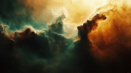 Aufkleber - Cosmic Nebula in Outer Space Abstract Landscape with Vibrant Colors and Stellar Elements