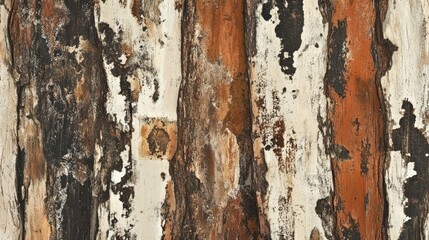 Aufkleber - Textured Old Bark Background with Striking Patterns and Natural Colors for Creative Design Projects