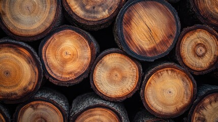 Poster - Natural Wooden Logs Circular Texture Background for Rustic and Nature-Themed Design Projects