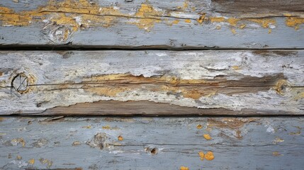 Poster - weathered wooden planks with peeling paint ideal for home renovation and interior design backgrounds