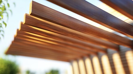 Poster - Pergola Structure with Diagonal Lines Highlighting Architectural Design and Outdoor Aesthetics