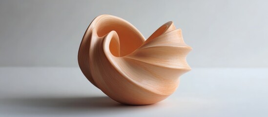 Aufkleber - Peach colored abstract sculpture for tabletop decoration on minimalist white surface