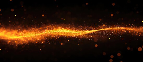 Poster - Orange shimmering bokeh lights creating a mesmerizing abstract background for artistic and festive designs