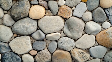 Poster - natural rock texture background with smooth pebbles suitable for overlaying text or graphic elements