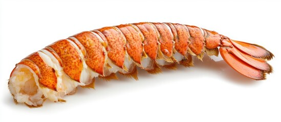 Poster - Succulent oven baked lobster tail served on a clean white background perfect for gourmet food presentations and culinary articles.