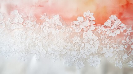 Poster - lace floral pattern abstract watercolor background with soft pastel hues and textured details for ar