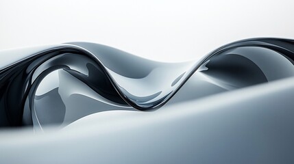 Wall Mural - Abstract dark grey flowing liquid wave.