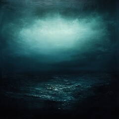 Poster - Mysterious Ocean Twilight With Dark Clouds and Shimmering Water Reflecting Moonlight Above