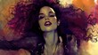 © jaargib - Woman with vibrant curly hair, artistic portrait.