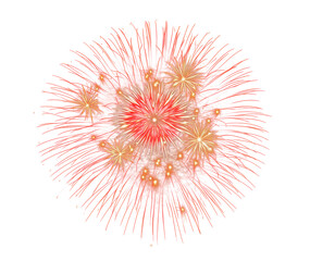Wall Mural - png red gold fireworks exploding in the sky night spectacular celebration.