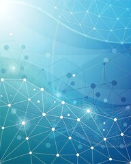 light blue digital network background with connected dots and lines