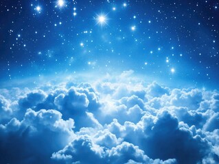 Wall Mural - stars and clouds night sky