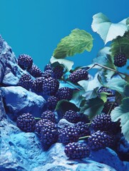 Canvas Print - Blackberries on Rock