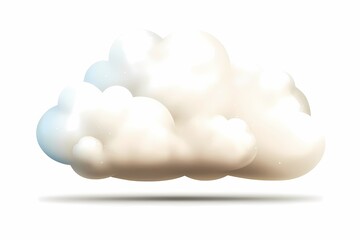 Wall Mural - soft white cloud with subtle shadows on clean background