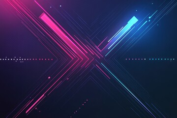 Poster - Abstract glowing lines intersect on dark background.
