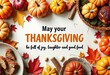© Vibudhaart - Thanksgiving greeting with pumpkins and fall leaves