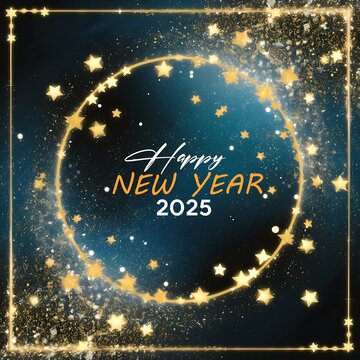 2025 Happy New Year Greeting Card card or banner to wish a happy new year 2025 in happy new year 2025
