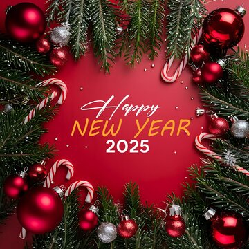 2025 Happy New Year Greeting Card card or banner to wish a happy new year 2025 in happy new year 2025