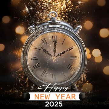2025 Happy New Year Greeting Card card or banner to wish a happy new year 2025 in happy new year 2025