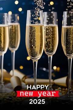 2025 Happy New Year Greeting Card card or banner to wish a happy new year 2025 in happy new year 2025
