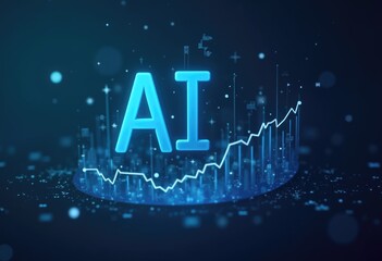 Fototapete - AI growth chart  signifying technological advancement