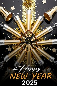 2025 Happy New Year Greeting Card card or banner to wish a happy new year 2025 in happy new year 2025
