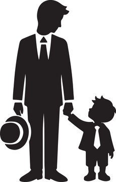 Happy Father's Day Icon Silhouette Vector In White Background 