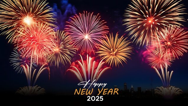 2025 Happy New Year Greeting Card card or banner to wish a happy new year 2025 in happy new year 2025