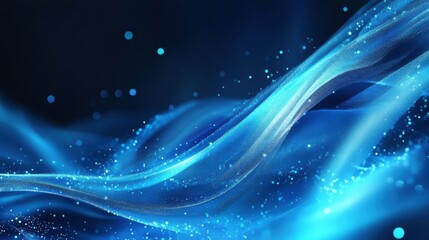 Poster - beautiful abstract wave technology background with blue light digital effect corporate concept