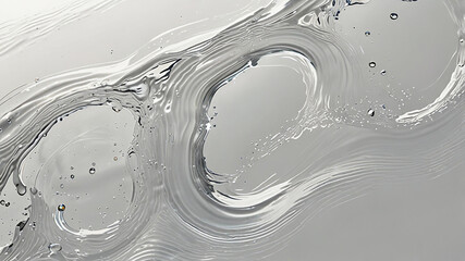 Poster - Abstract Water Swirls and Ripples, Purity and Flow. Concept of Fluid Dynamics