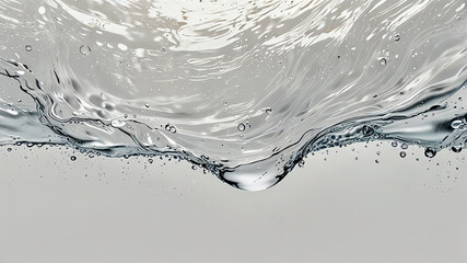 Poster - Close up of water surface with ripples and bubbles. Concept of purity, refreshment.