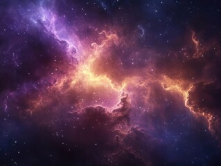Wall Mural - Purple and Blue Nebula with Stars