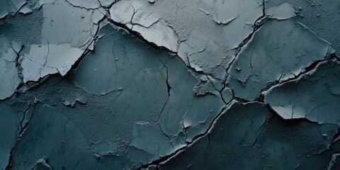 Sticker - Close-up of cracked blue wall