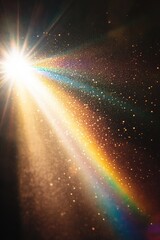 Wall Mural - bright light shining on black background