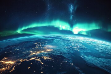 Wall Mural - Earth at Night View