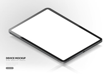 Aufkleber - 3D Tablet frame less blank screen. Empty screen device tablet mockup element. Can be used for mobile app, UI UX, business presentations. High quality EPS10 ultra realistic tablet with editable screen