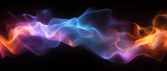 Wall Mural - Fluid Nebula A nebulous, fluid-like motion of light and color blending. Generative AI