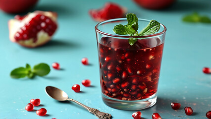 Wall Mural - Refreshing pomegranate drink