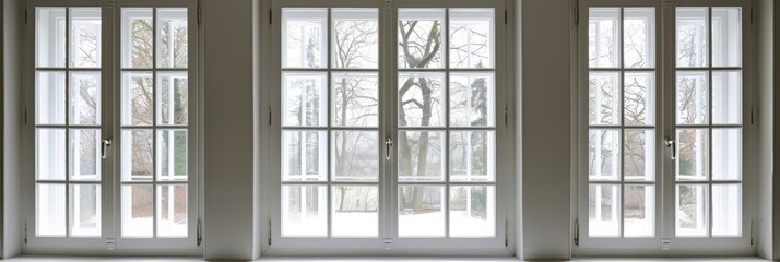 Modern Double Door Window Design for Home Construction and Interior Glazing